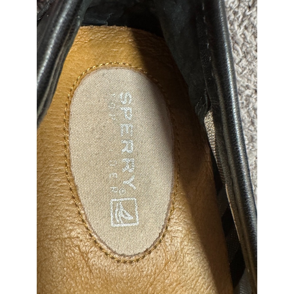 Sperry Top-Sider Women's Leather Ballet Flats Black Logo Buckle Size 8M - Picture 5 of 5